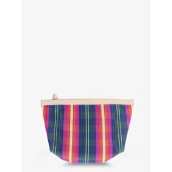 Powden nylon clutch with striped pattern