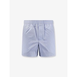 Cotton bermuda shorts with striped pattern
