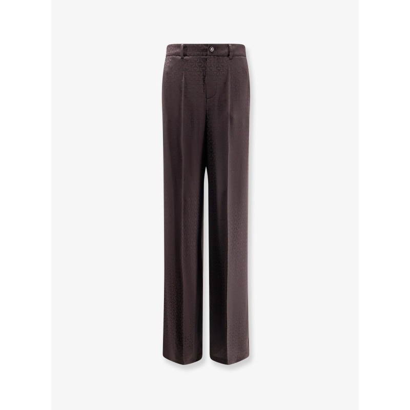 Jacquard silk blend trousers