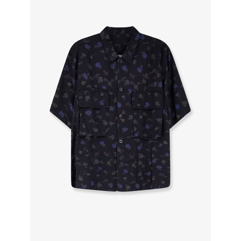 Cotton blend shirt with floral print