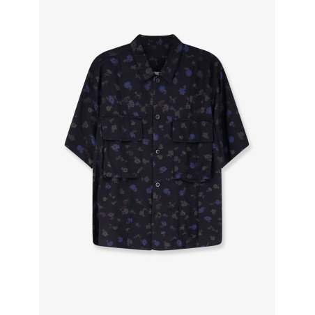 Cotton blend shirt with floral print