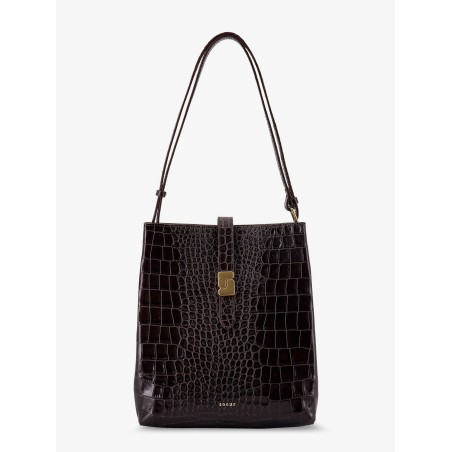Bello leather shoulder bag with croco effect