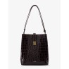 Bello leather shoulder bag with croco effect