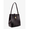 Bello leather shoulder bag with croco effect