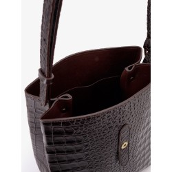 Bello leather shoulder bag with croco effect
