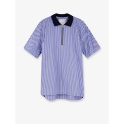 Striped fabric polo shirt