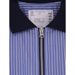 Striped fabric polo shirt