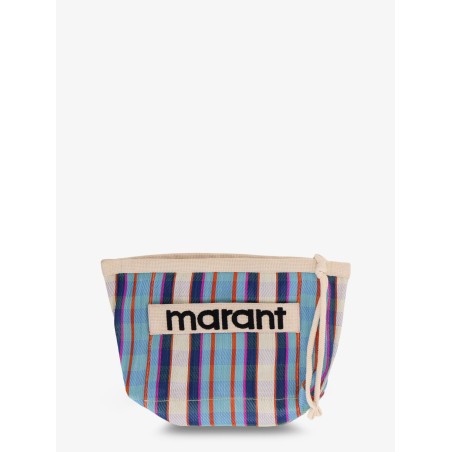 Powden nylon clutch with striped pattern