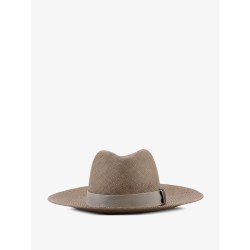 Raffia Fedora hat with Monili detail