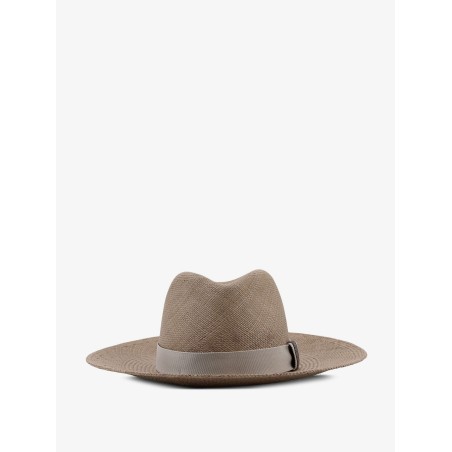 Raffia Fedora hat with Monili detail