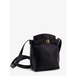 Leather crossbody bag with Gancini detail