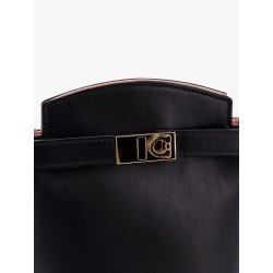 Leather crossbody bag with Gancini detail