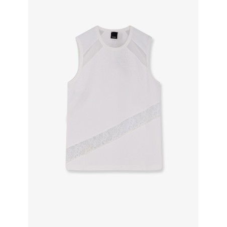 Molly cotton tank top with lace inserts