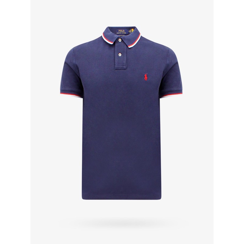 Cotton polo shirt with contrasting profiles
