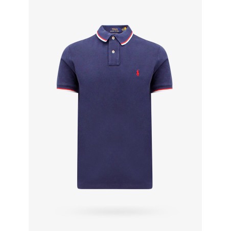 Cotton polo shirt with contrasting profiles