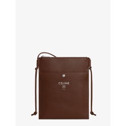 Sharp leather crossbody bag with logo on the front