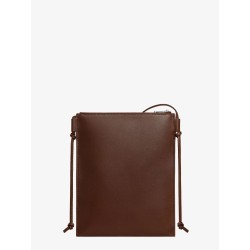 Sharp leather crossbody bag with logo on the front