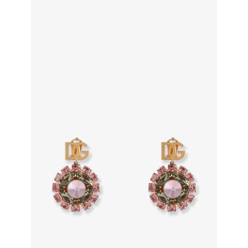 Multicolored brass earrings