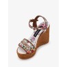 Raffia sandals with floral embroidery