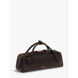 Teckel used-effect leather handbag