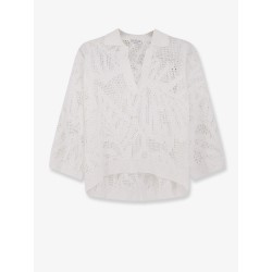 Linen and cotton sweater with all-over sequin motif