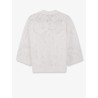 Linen and cotton sweater with all-over sequin motif