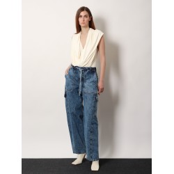 Blue denim cargo jeans