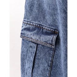 Blue denim cargo jeans
