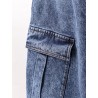 Blue denim cargo jeans