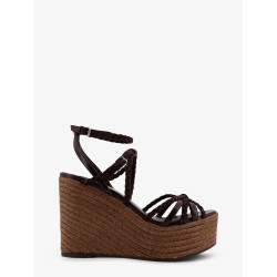 Nyra leather and raffia sandals