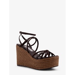 Nyra leather and raffia sandals