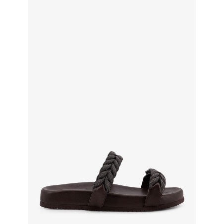 Leather sandals with woven Monili detail
