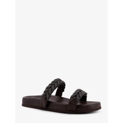 Leather sandals with woven Monili detail