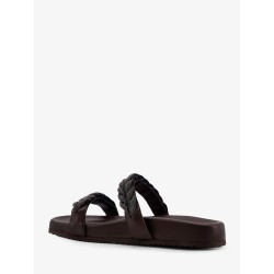 Leather sandals with woven Monili detail