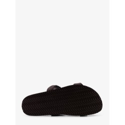 Leather sandals with woven Monili detail