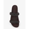 Leather sandals with woven Monili detail