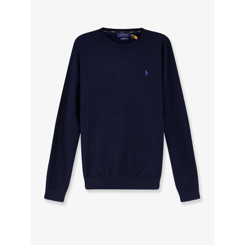 Cotton sweater with embroidered logo on the front