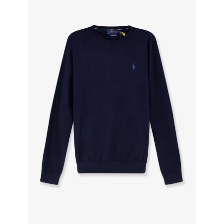 Cotton sweater with embroidered logo on the front