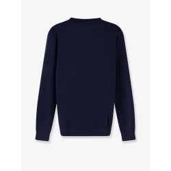 Cotton sweater with embroidered logo on the front