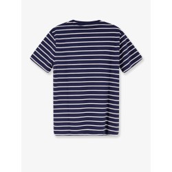 Cotton T-shirt with striped pattern