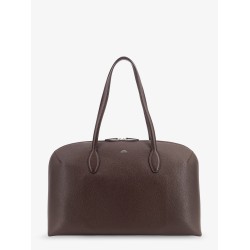 Borsa a mano in suede con logo inciso frontale