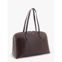 Borsa a mano in suede con logo inciso frontale