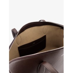 Borsa a mano in suede con logo inciso frontale