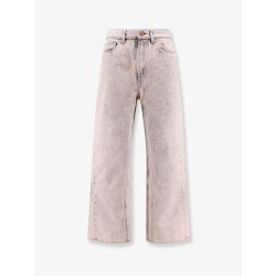 Denim jeans with bleached pattern