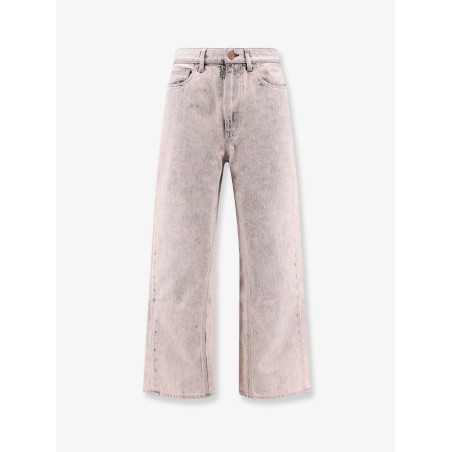 Denim jeans with bleached pattern