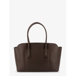 Leather shoulder bag with logo