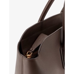 Leather shoulder bag with logo