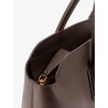Leather shoulder bag with logo