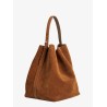 Suede Belted Tote shoulder bag