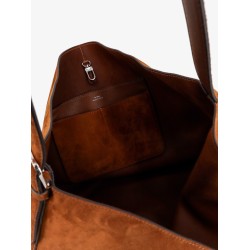 Suede Belted Tote shoulder bag